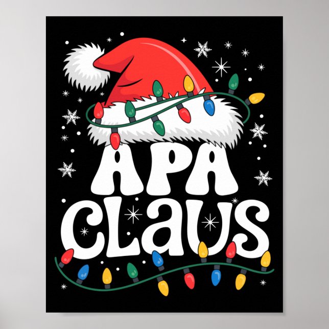Poster Apa Claus Funny Xmas Christmas Grandma Holiday Sty (Frente)