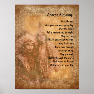 Poster Apache Benchbençendo casal Nativo Americano