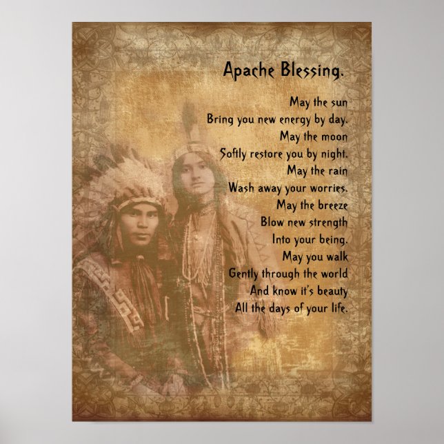 Poster Apache Benchbençendo casal Nativo Americano (Frente)