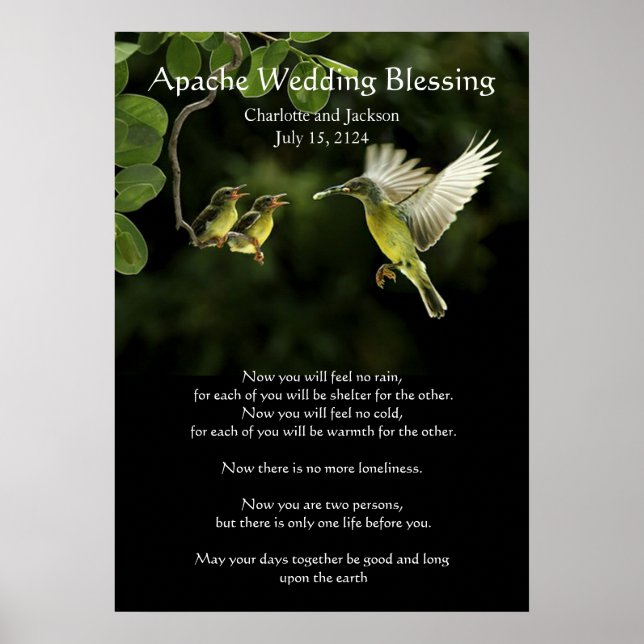 Poster Apache Wedding Benção Bênção Bênias de Hummingbird (Frente)