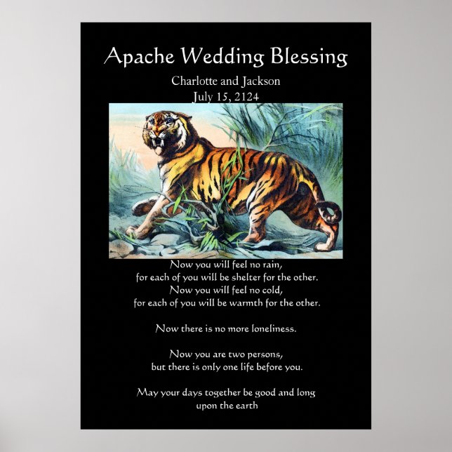 Póster Apache Wedding Bênção Saber Dótido Tiger (Frente)