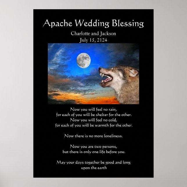 Póster Apache Wedding Blessing Cinza Wolf (Frente)