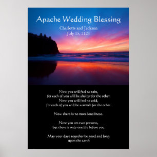 Póster Apache Wedding Blush ocean com uma ilha