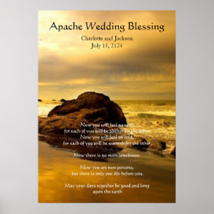 Poster Apache Weding Bênção Dourada Ocean Rock