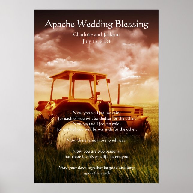 Poster Apache Weding Blush Trator Antigo (Frente)