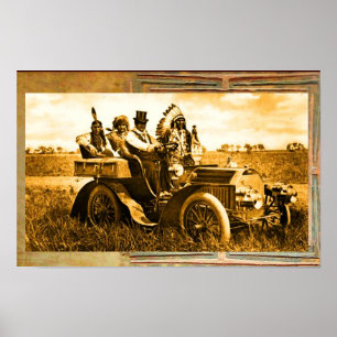 PÓSTER APACHES E GERONIMO CONDUZINDO UM CARRO A MOTOR