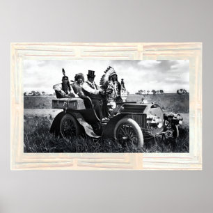 POSTER APACHES E GERONIMO DIRIGINDO UM CARRO MOTORIZADO