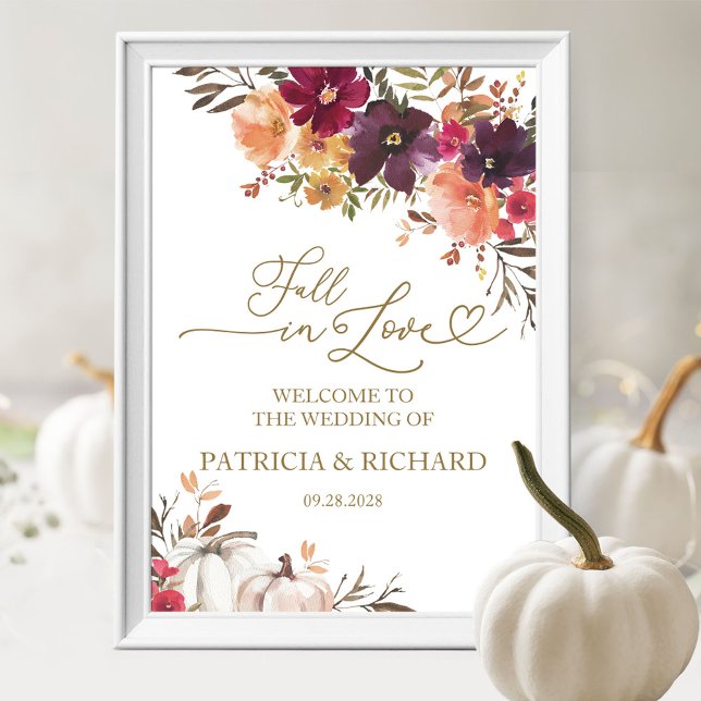 Poster Apaixonado Casamento Floral de Pumpkin (Criador carregado)