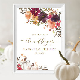 Poster Apaixonado Casamento Floral de Pumpkin