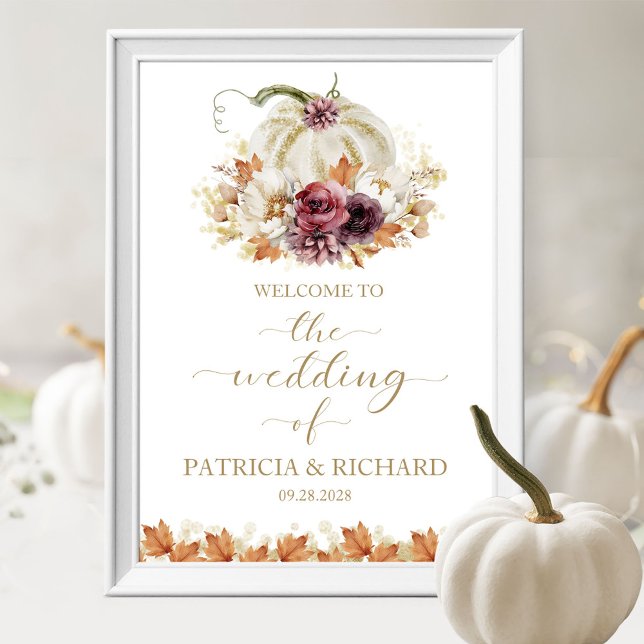 Poster Apaixonado Casamento Floral de Pumpkin (Criador carregado)