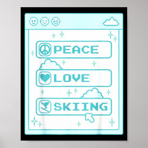 Poster Apaixonado por computador paz amor esquiador amant