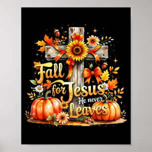 Poster Apaixonar-se por Jesus Abóbora Cristã de Outono Cr