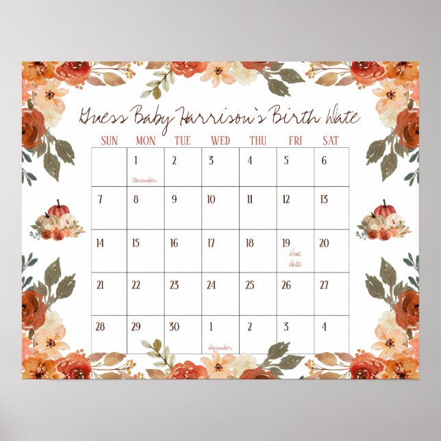 Poster Apaixonem-se, Chá de fraldas adivinha data de nasc (Frente)