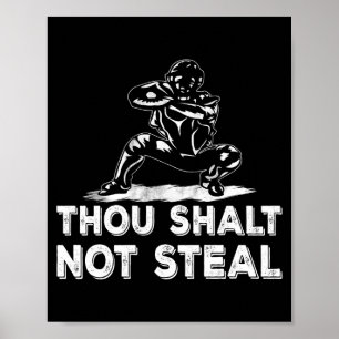 Poster Apanhador de Beisebol Tu Não Roubarás Religioso Bi
