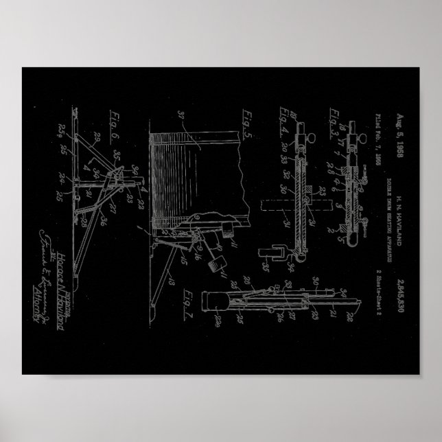 Póster Aparelho de batimento do tambor duplo pg 2 (Frente)