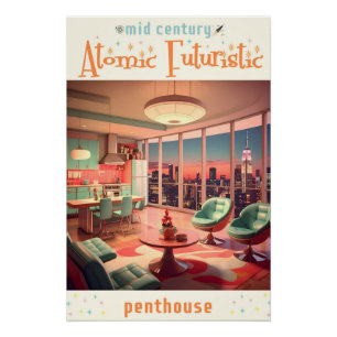 Póster Apartamento Penthouse Futurista Atômico
