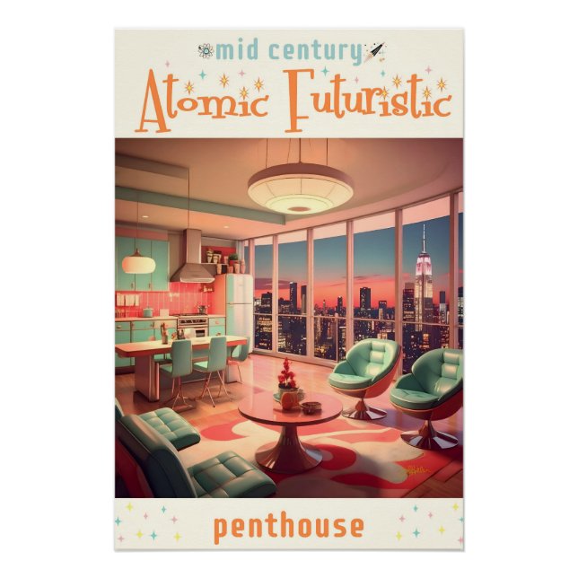 Póster Apartamento Penthouse Futurista Atômico (Frente)