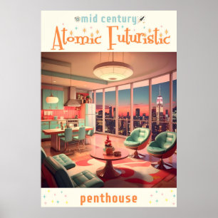Poster Apartamento Penthouse Futurista Atômico
