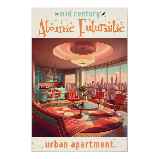 Póster Apartamento Urbano Futurista Atômico (Frente)