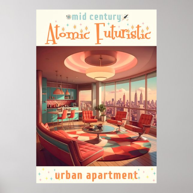 Poster Apartamento Urbano Futurista Atômico (Frente)