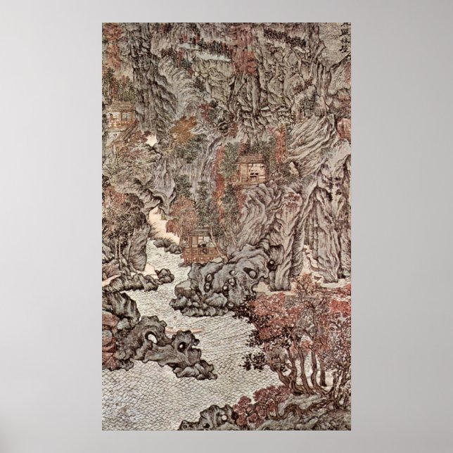Poster Apartamentos Florestais em Chii-ch'u por Wang Meng (Frente)