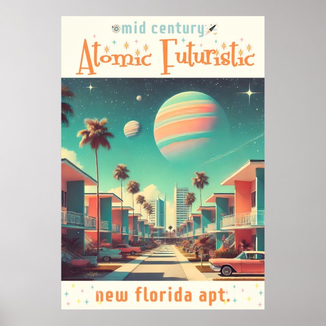 Poster Apartamentos Futurísticos Atômicos New Florida (Frente)