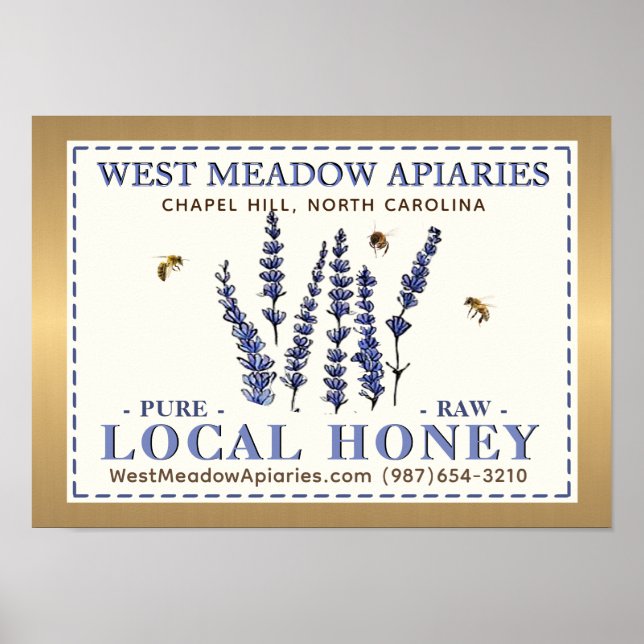 Poster Apelido Farmer's Market Dourado Local Honey (Frente)