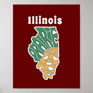 Poster Apelido Word Art de Illinois