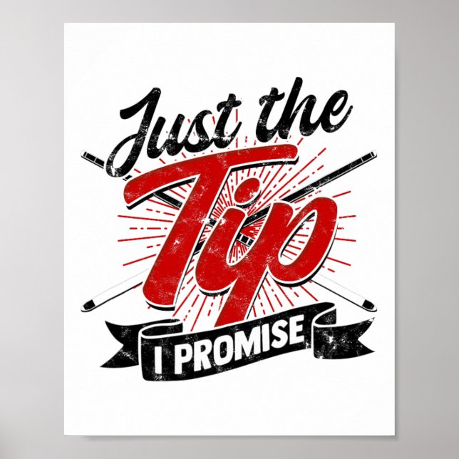 Poster Apenas A Ponta Que Prometo - Engraçado Billiards H (Frente)