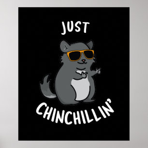 Poster Apenas Chin-Chillin Funny Chinchilla Pun Dark BG