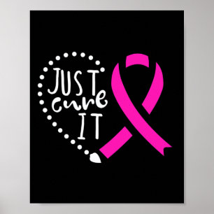 Poster Apenas Curta A Fita Rosa De Consciência Do Cancer
