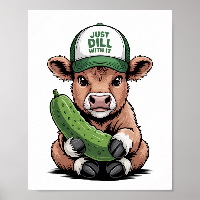 Poster Apenas Dill com Isso Vaca PNG, Picles Engraçado (Frente)