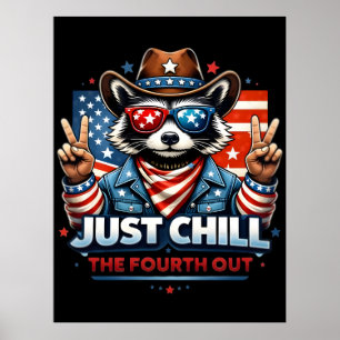 Poster Apenas Esfrie Este Quarto Design de Guaxinim Diver