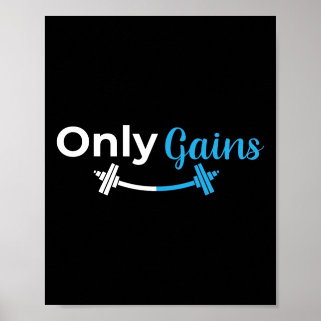 Poster Apenas Ganhos De Elevação De Gym Funny (Frente)