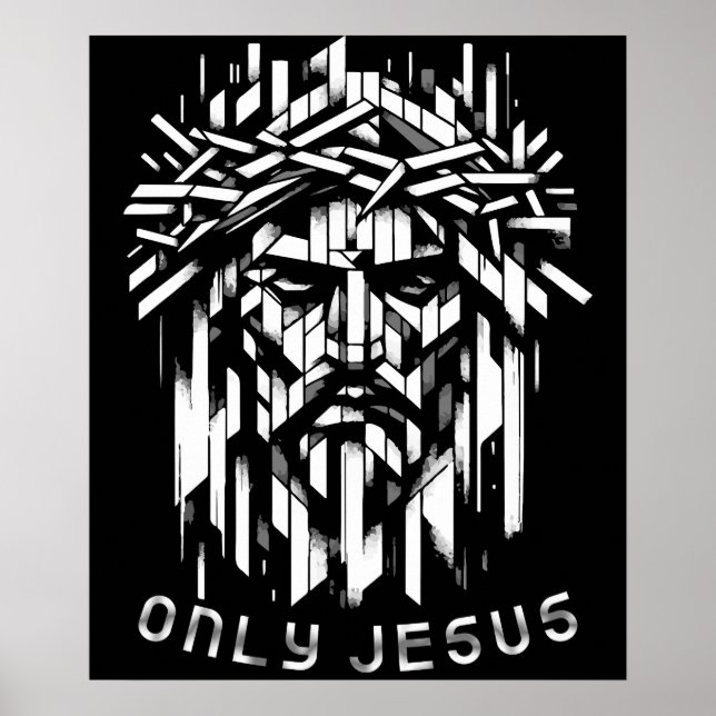 Poster Apenas Jesus - Arte Geométrica Abstrato (Frente)