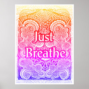 Poster Apenas Respire - Calmando Inspirado em Mandala