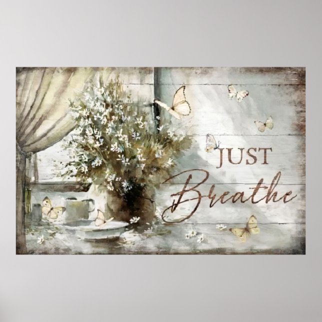 Poster Apenas Respire Vintage Chill (Frente)