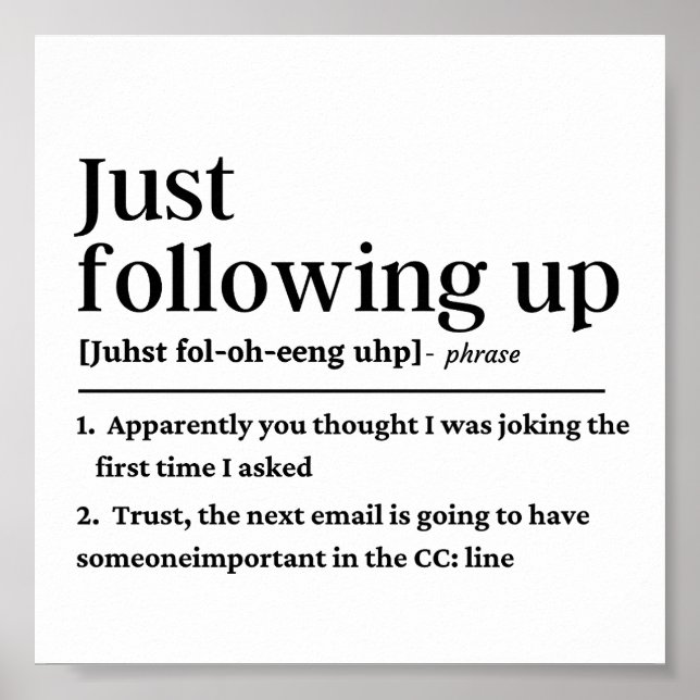 Poster Apenas seguindo a definição engraçada (Frente)