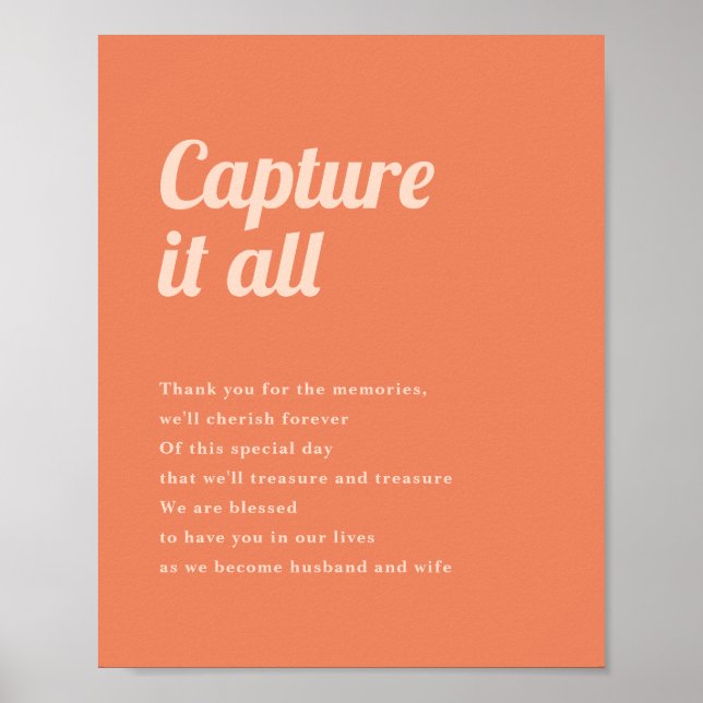 Poster Apenas Sinal de Câmara Descartável de Casamento Pê (Frente)