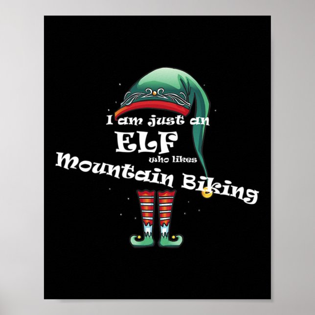 Poster Apenas um Elfo que Gosta de Design de Mountain Bik (Frente)