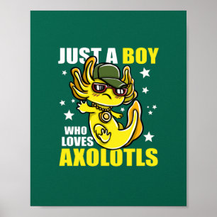 Poster Apenas um garoto que ama axolóls Cute Funny Kawaii