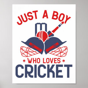 Poster Apenas um menino que ama críquete - Jogador de crí