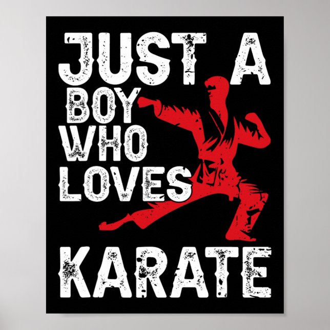 Poster Apenas Um Menino Que Ama Karate Engraçado Dizendo  (Frente)