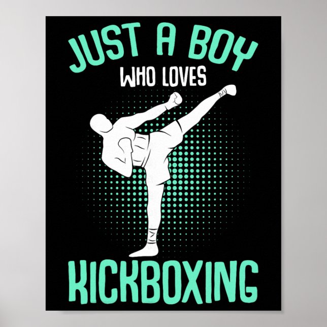 Poster Apenas um menino que ama kickboxing crianças kickb (Frente)