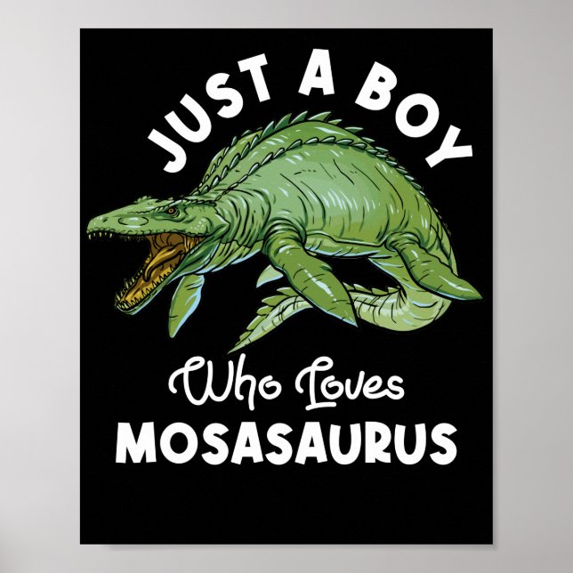 Poster Apenas Um Menino Que Ama O Dinossauro Do Mosassaur (Frente)
