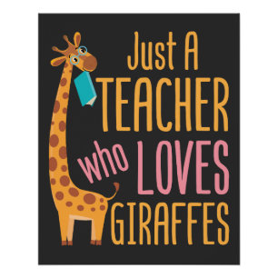 Póster Apenas um professor que ama girafas