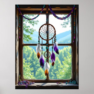 Poster Apenas um Sonho na Janela Arte Boho