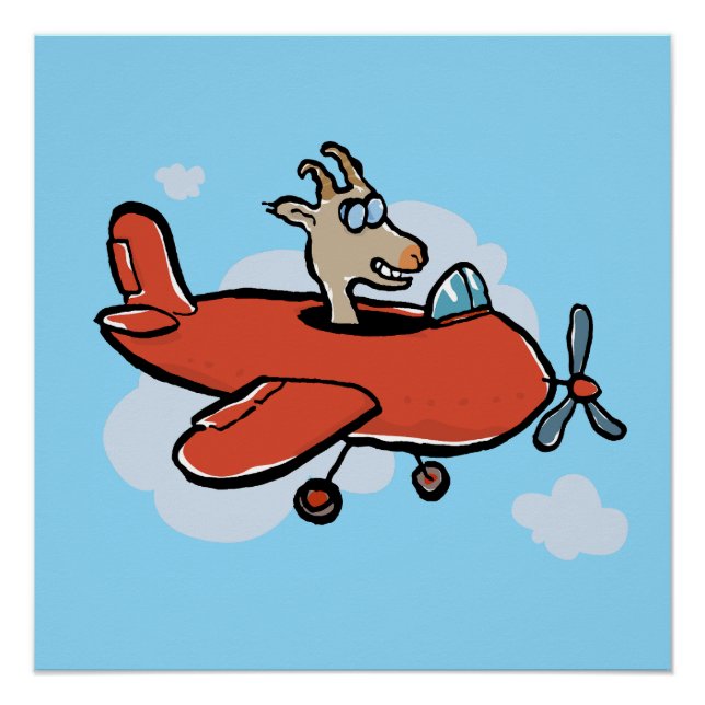 Póster apenas uma cabra voando num avião (Frente)