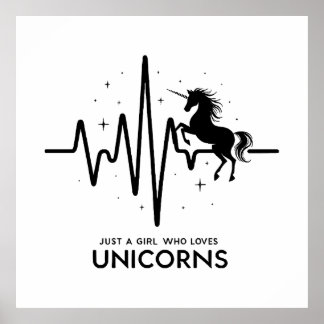 Poster Apenas Uma Garota Amor por Corações de Unicórnios