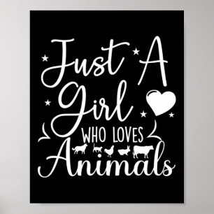Poster Apenas Uma Garota Que Ama Animais Cachorro Gato Va